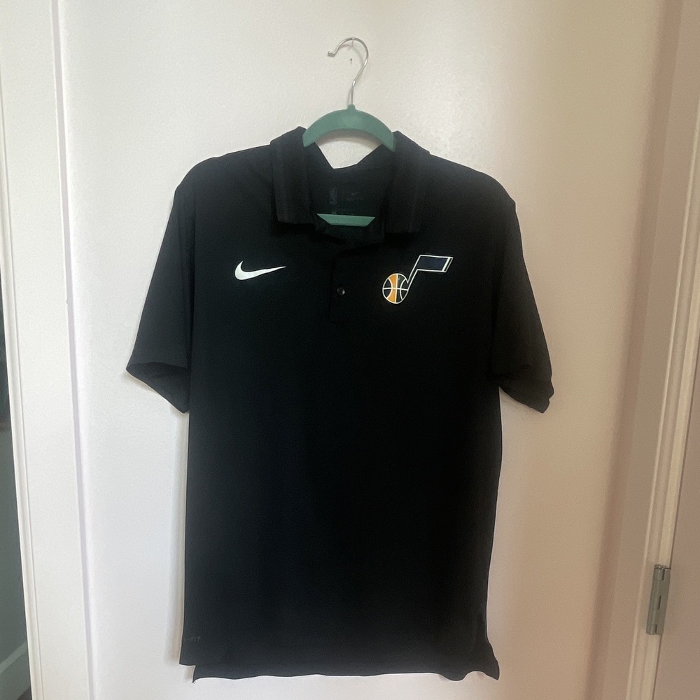 Nike Dri-FIT NBA Utah Jazz Black Polo Shirt, Men's Size L, Basketball